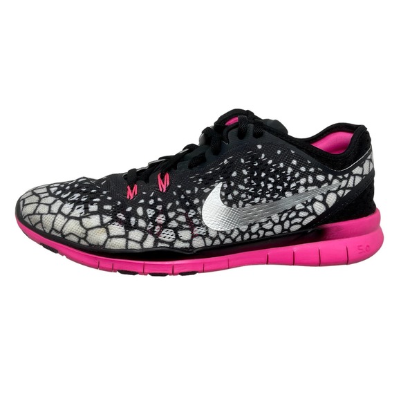 Nike Free Tr Fit 5.0 Sneaker Womens Size 9 Black Pink Gray 888:S1374 - Picture 1 of 11